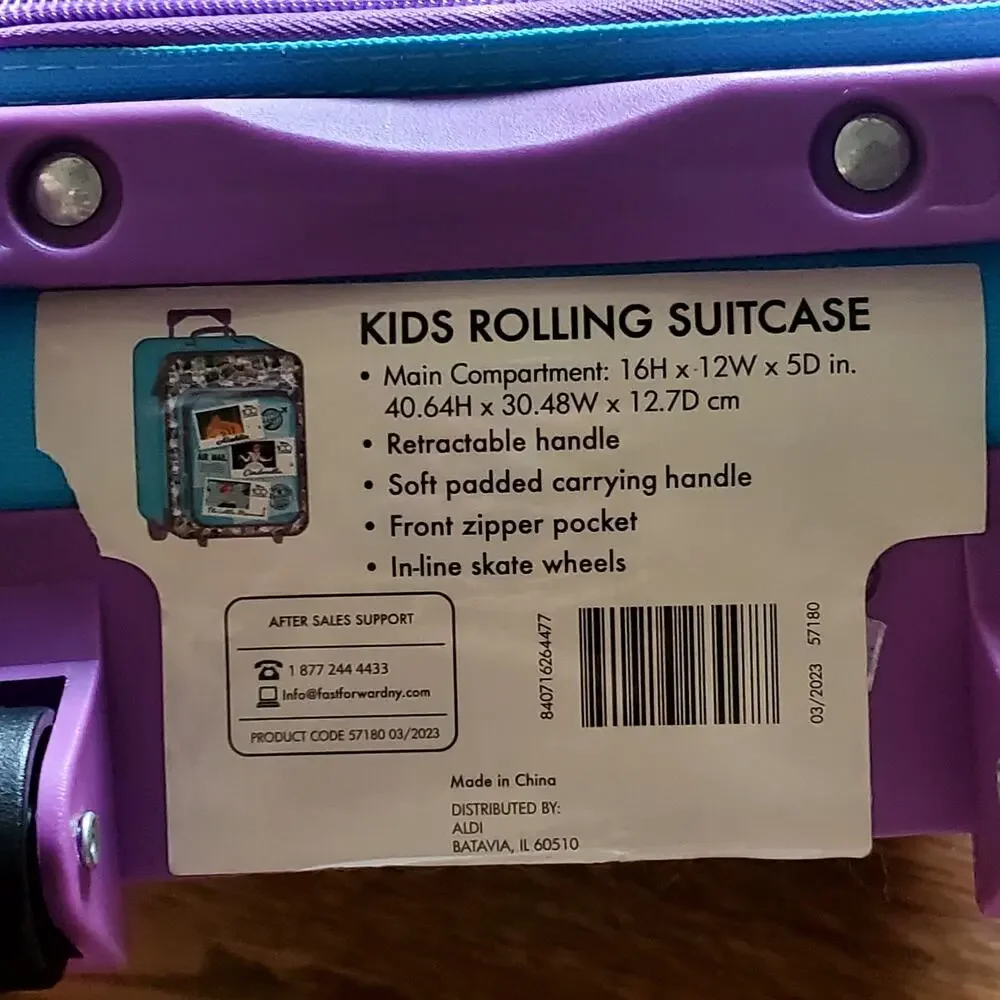 Disney 100 Years Of Wonder Princess Kids Rolling Suitcase 16x12x5 Child